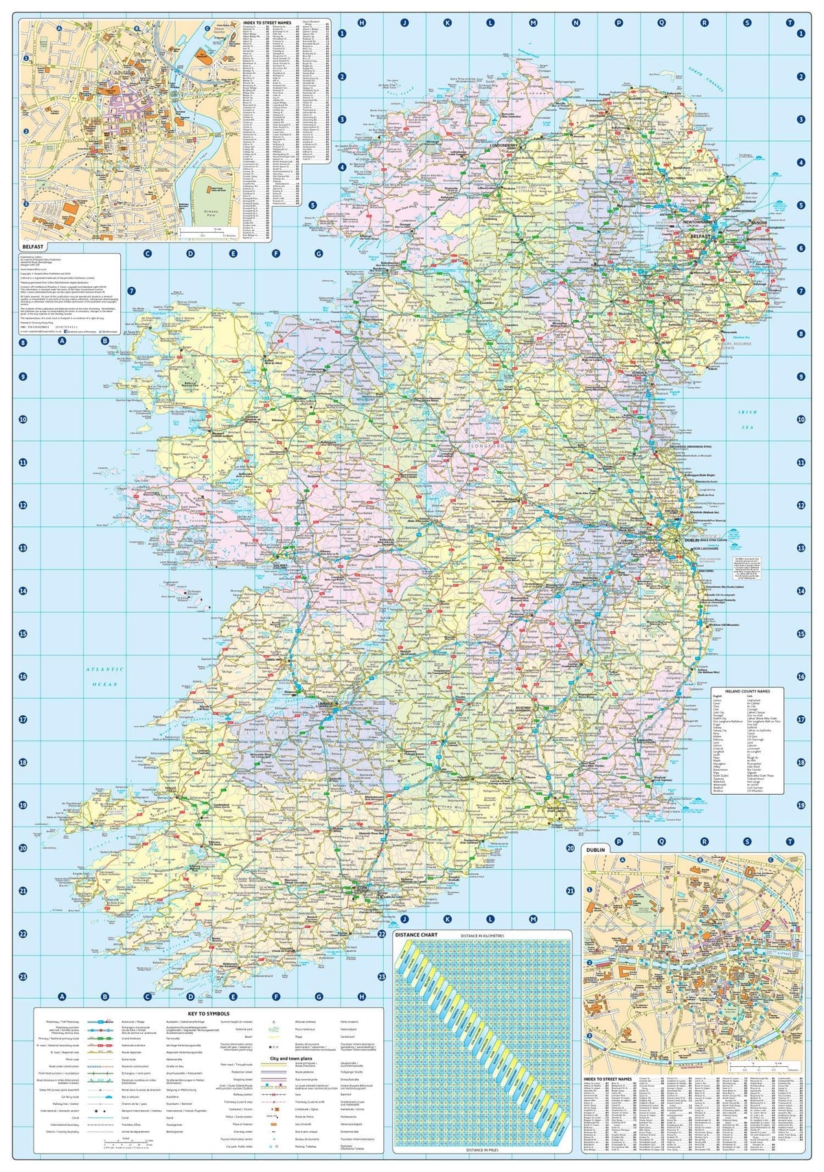 kaart van afstand kaart van ierland