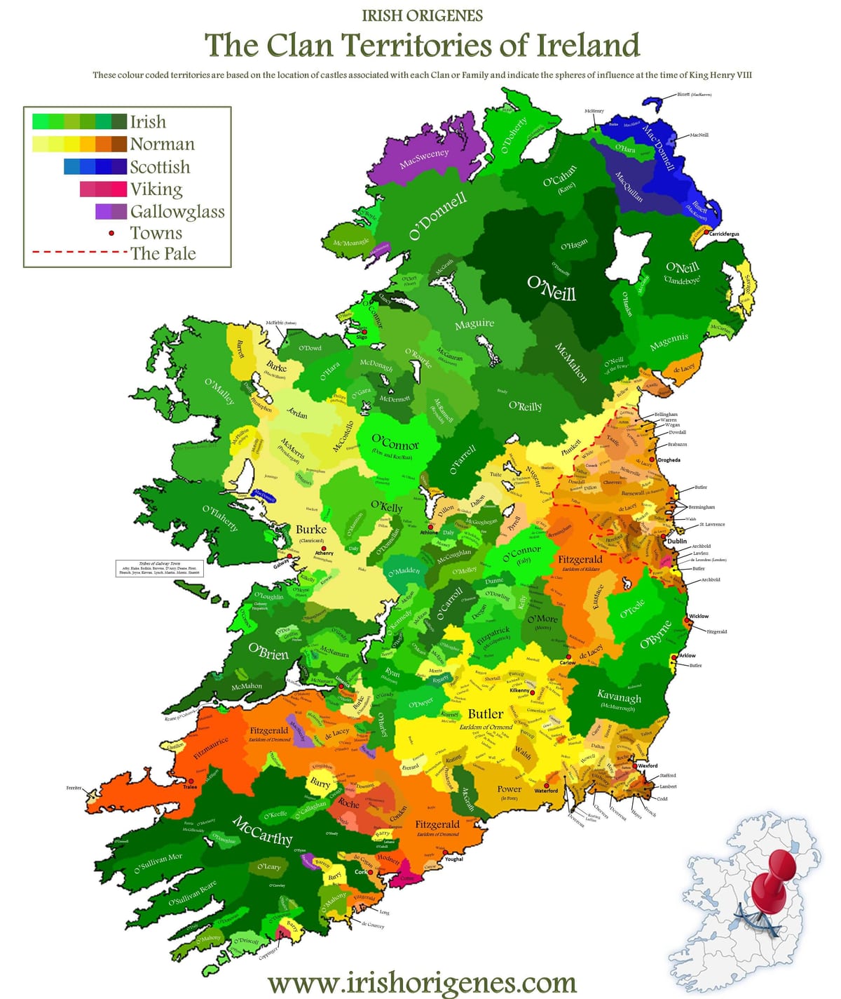 kaart van clan kaart van ierland