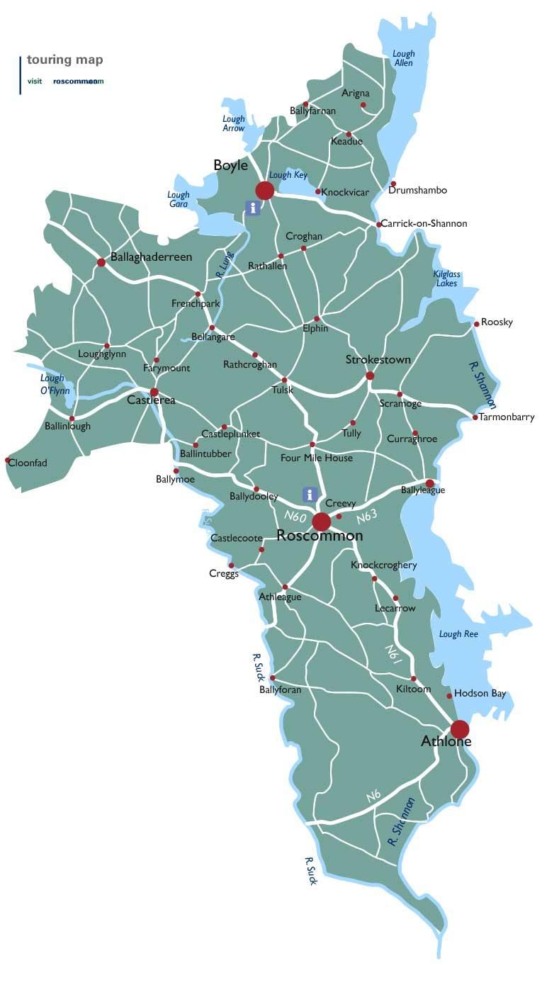 kaart van graafschap roscommon ierland