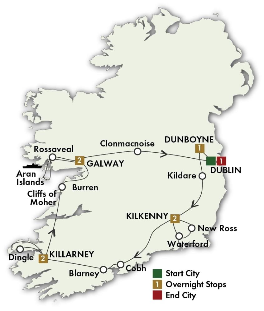 kaart 0f ierland