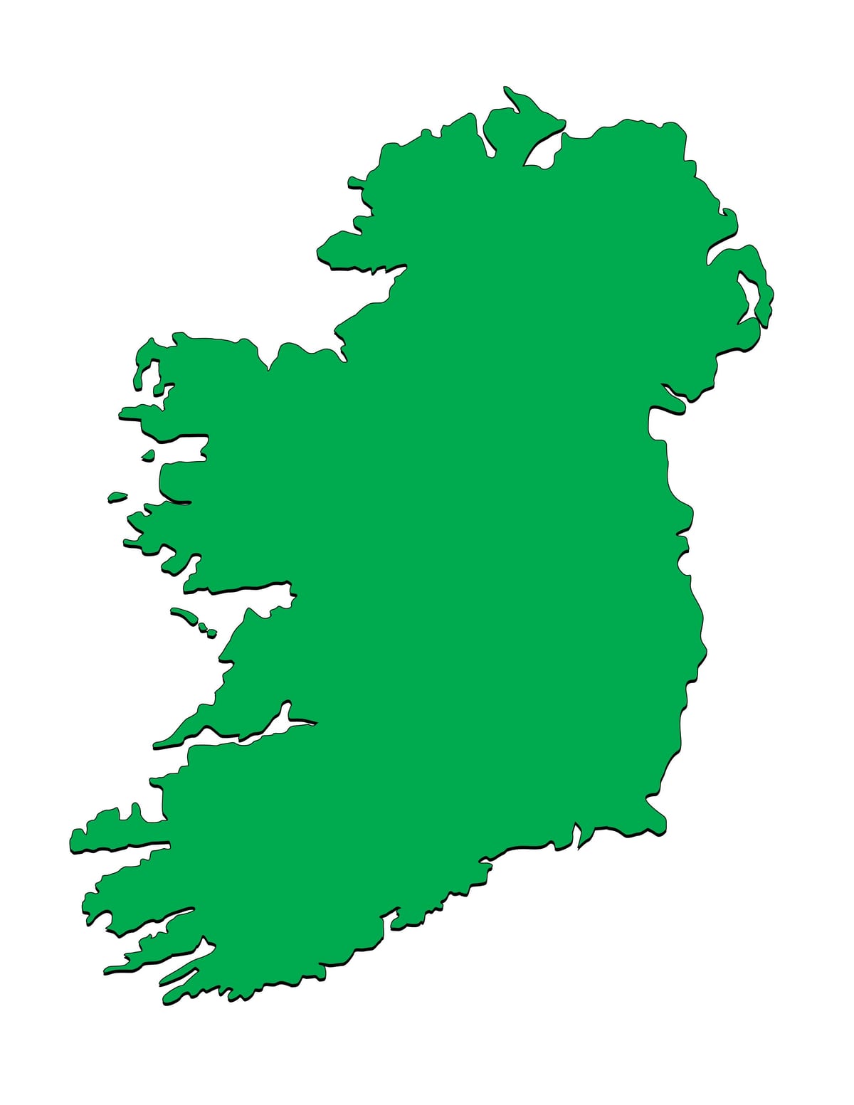 kaart van ierland sjabloon
