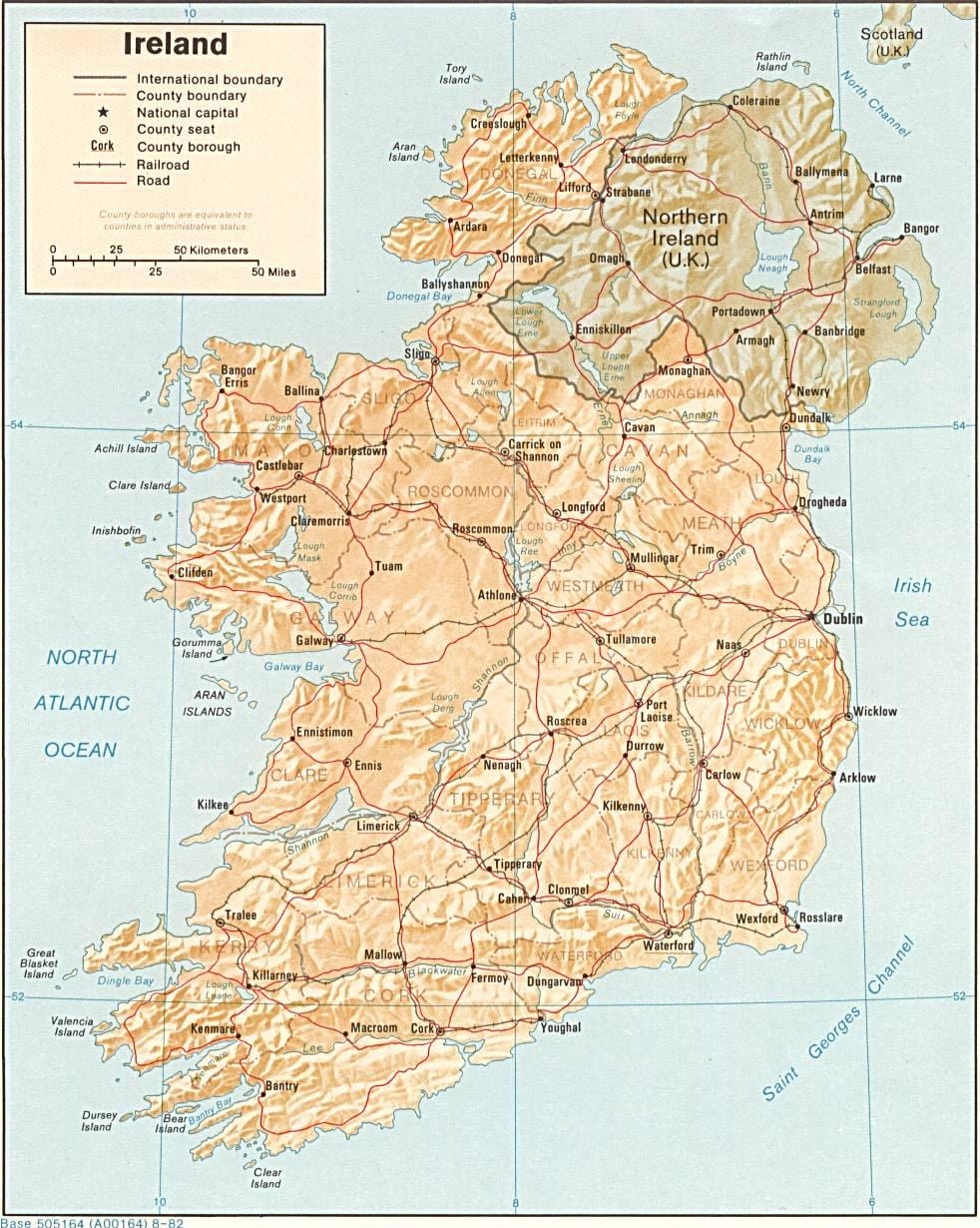 kaart van grote kaart van ierland voor verkoop