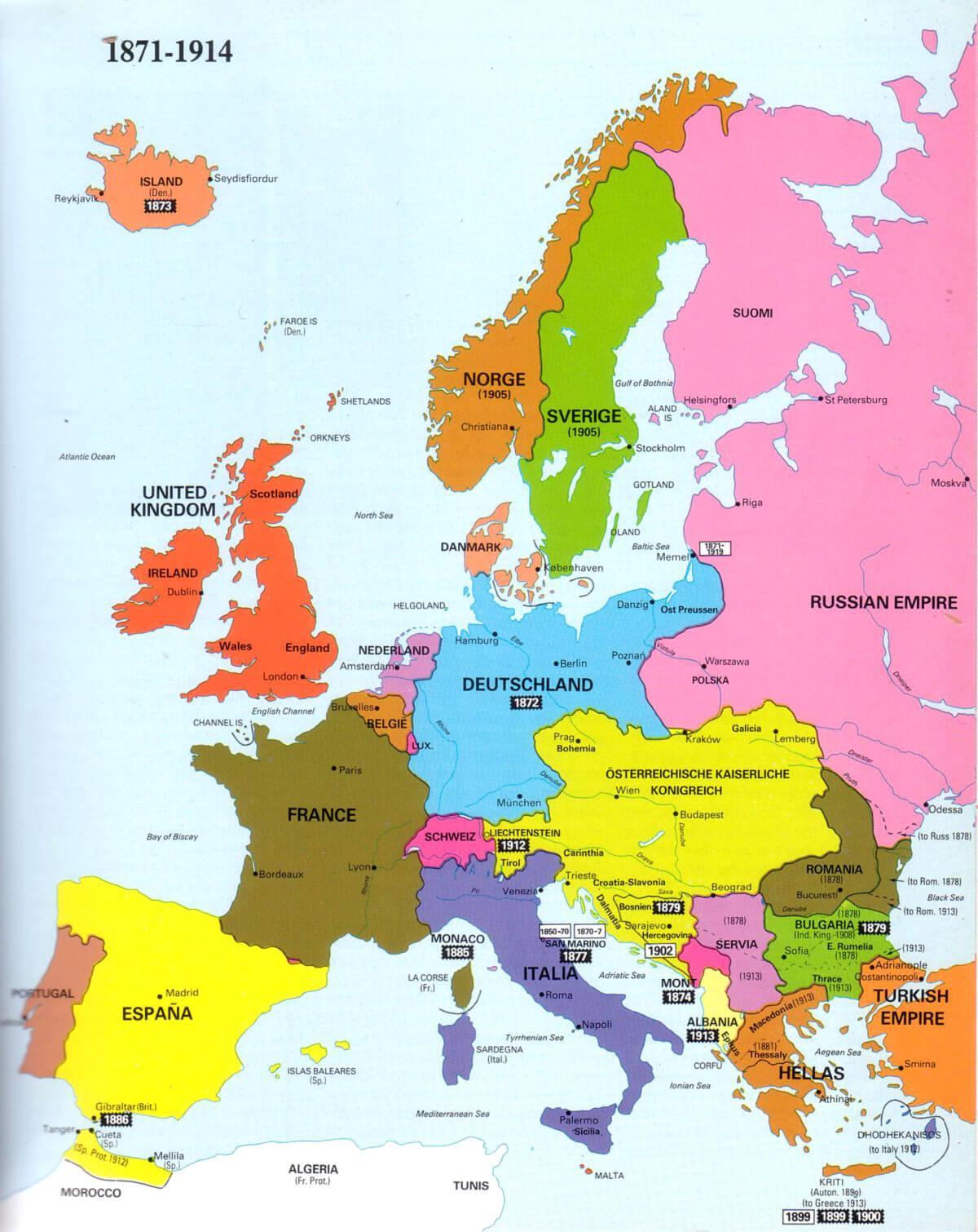 interieur Marine Spreek uit Ierland kaart europa - Kaart van ierland en europa (Noord-Europa - Europa)