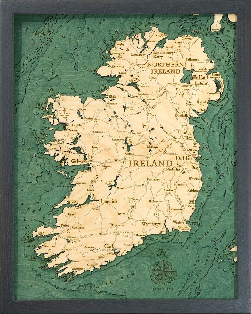 kaart van ierland kaart kunst
