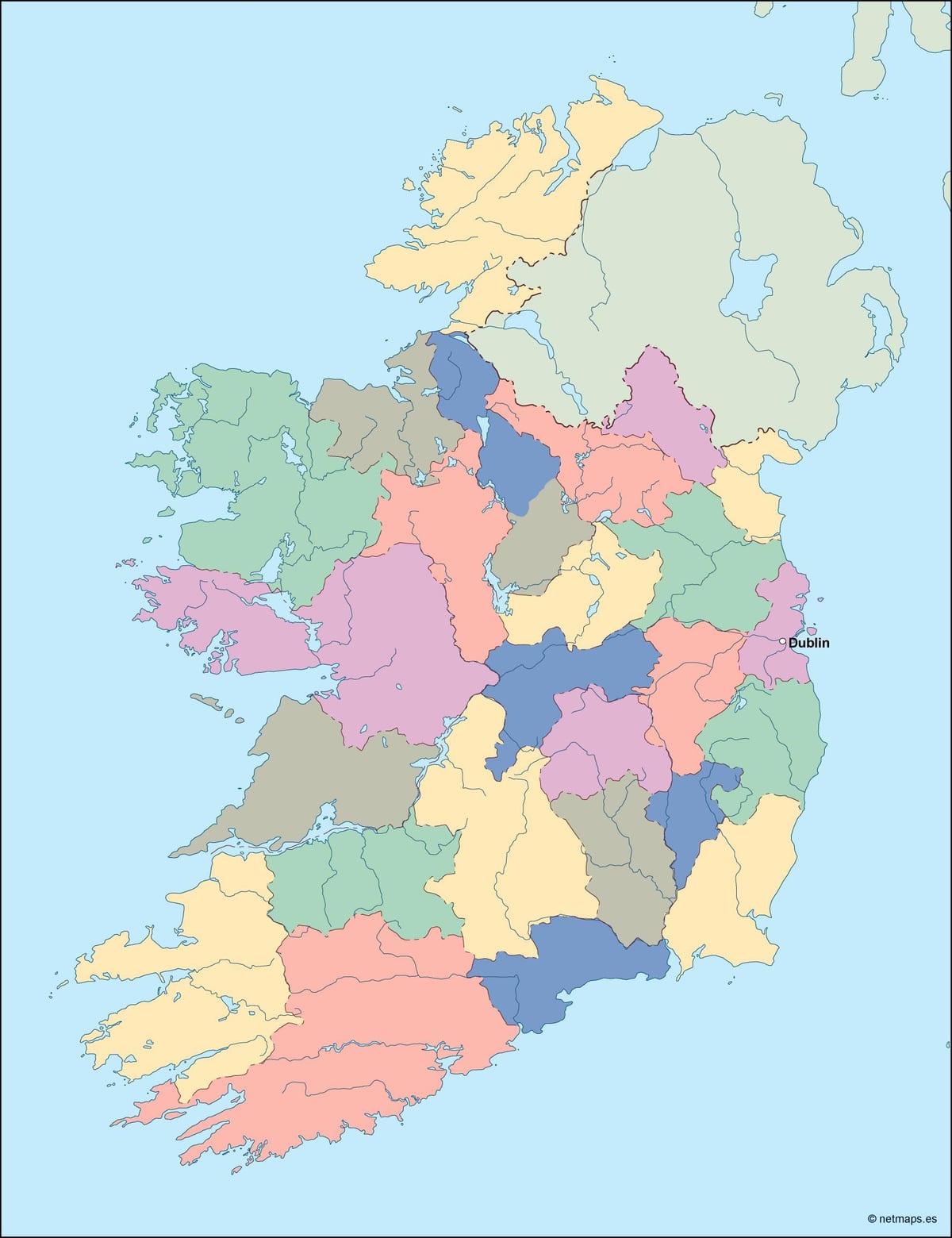 kaart van ierland kaart vector