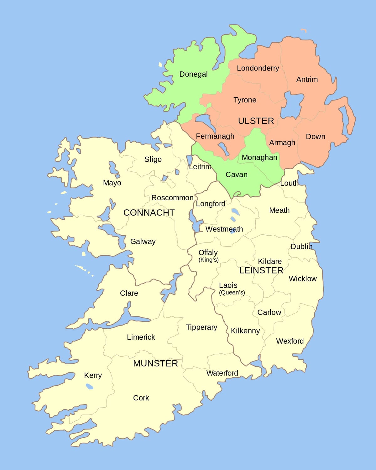 kaart van ierland bezienswaardigheden