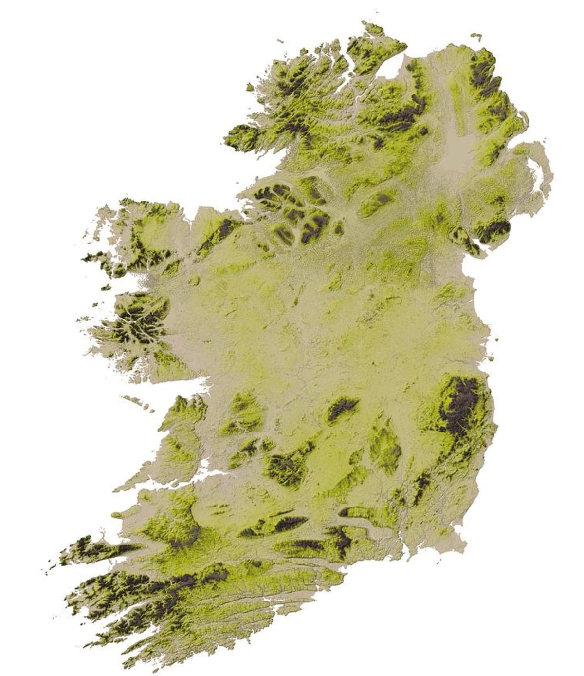 geografische kaart van ierland