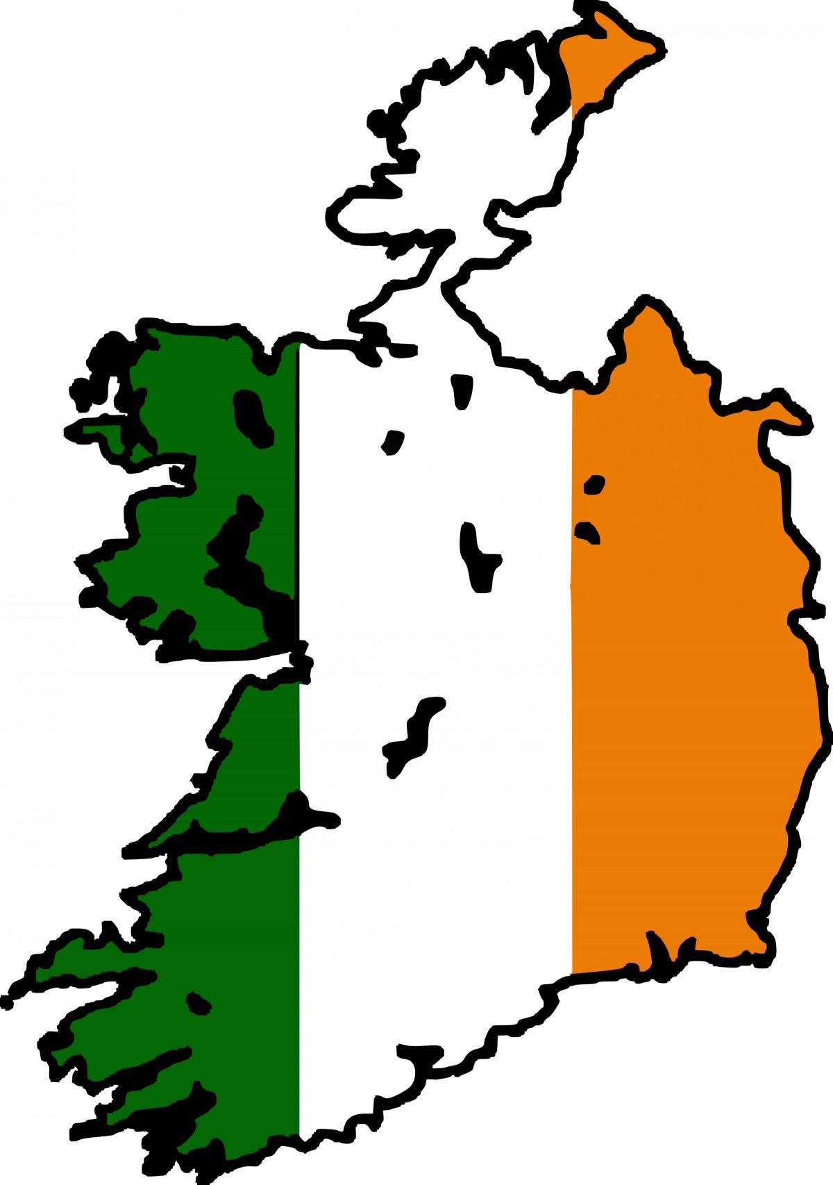 kaart van ierland vlag