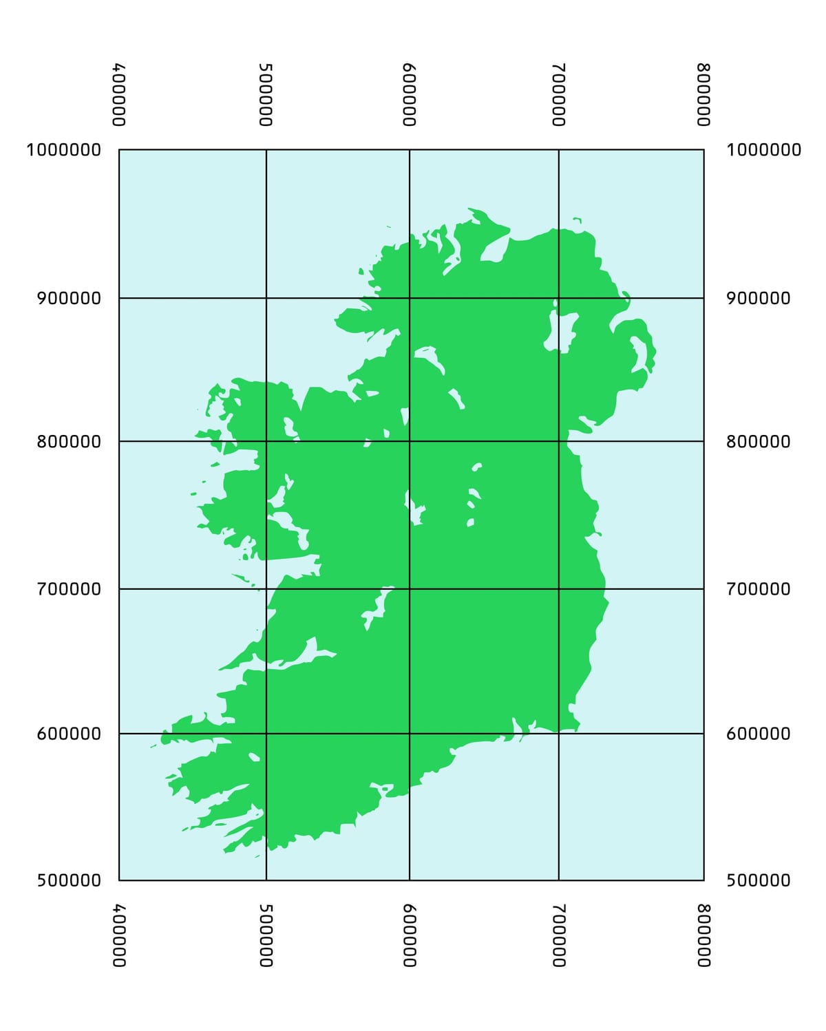 kaart coördinaten ierland