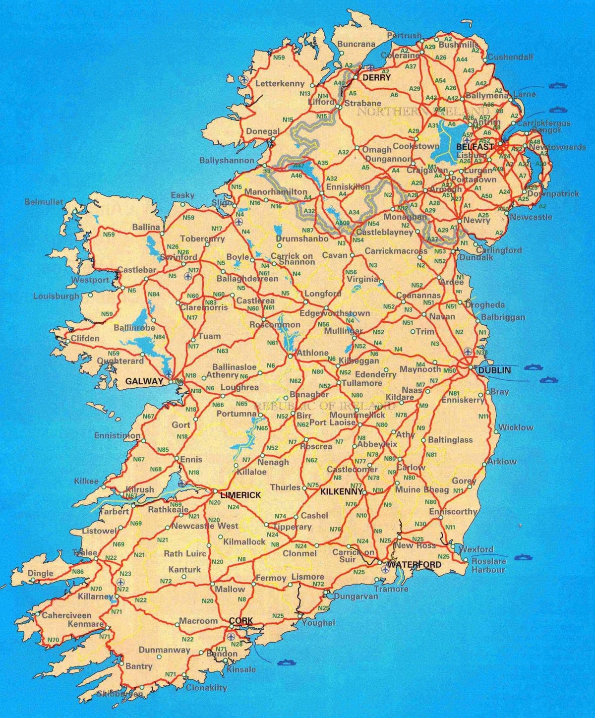 kaart van ierland provincies