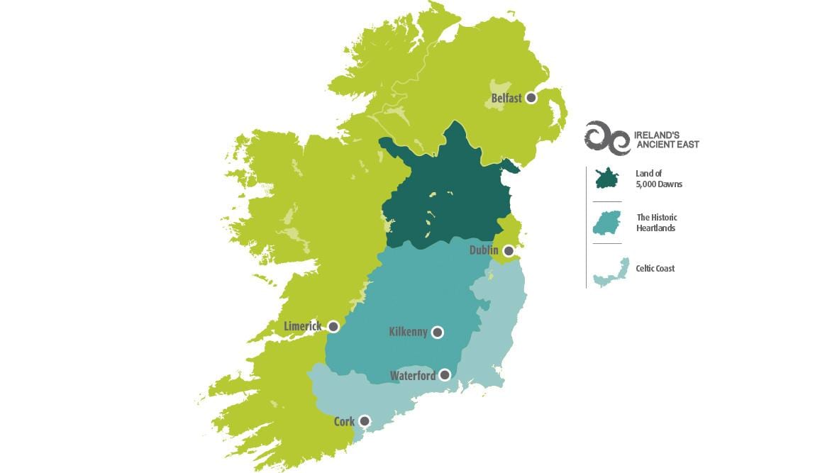 kaart van kaart van ierland oostkust