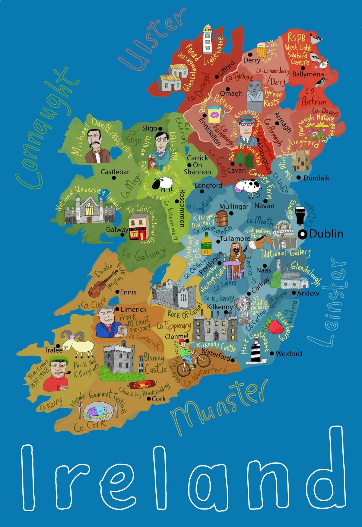 cartoon kaart van ierland