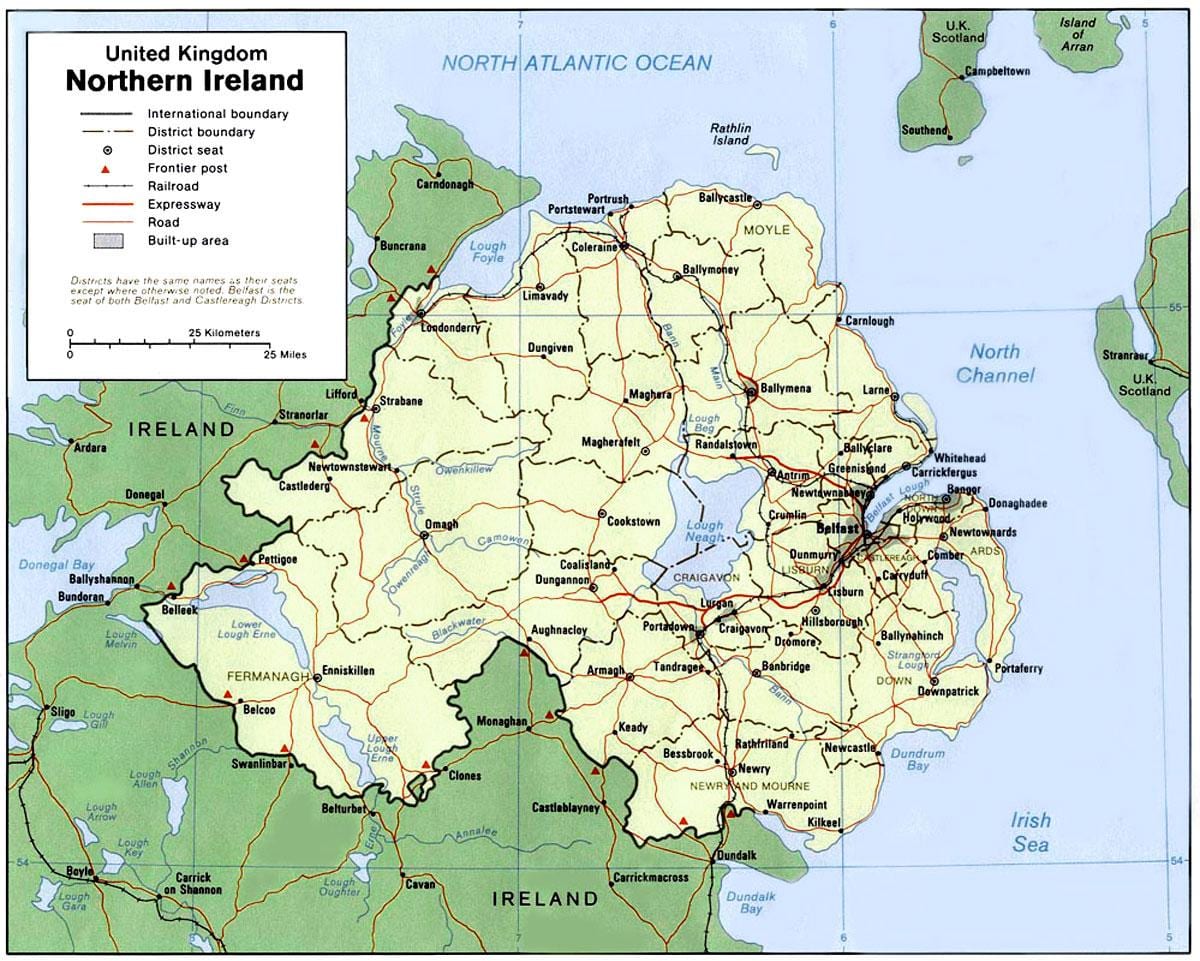 noord-ierland kaart steden