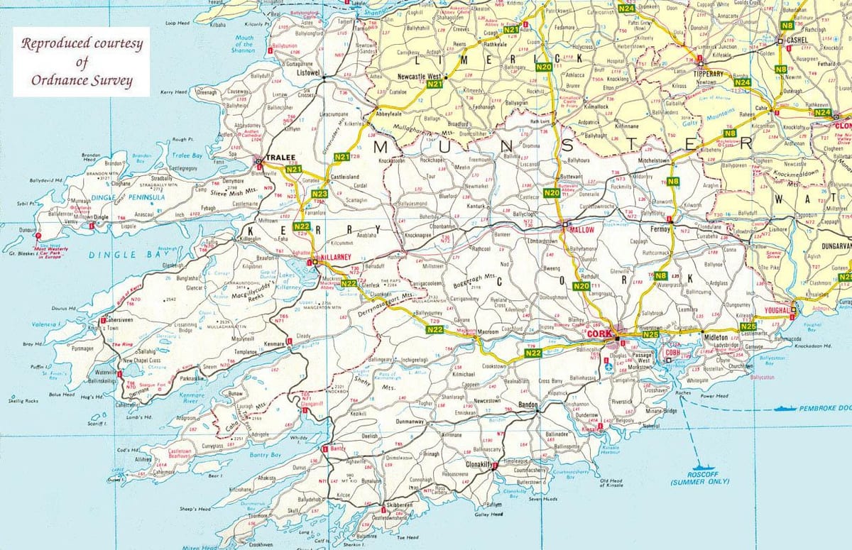 kaart van kaart van noord-west ierland