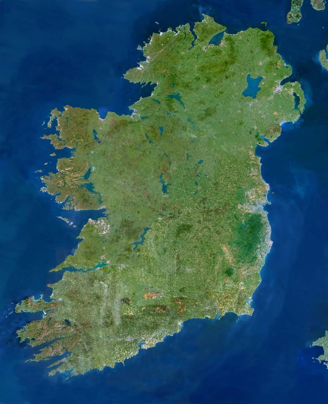 kaart van satelliet kaart van ierland