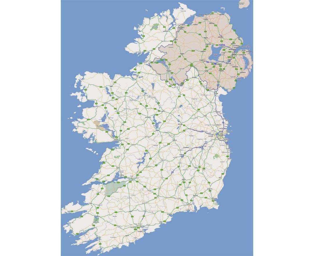kaart van de weg de kaart van west-ierland