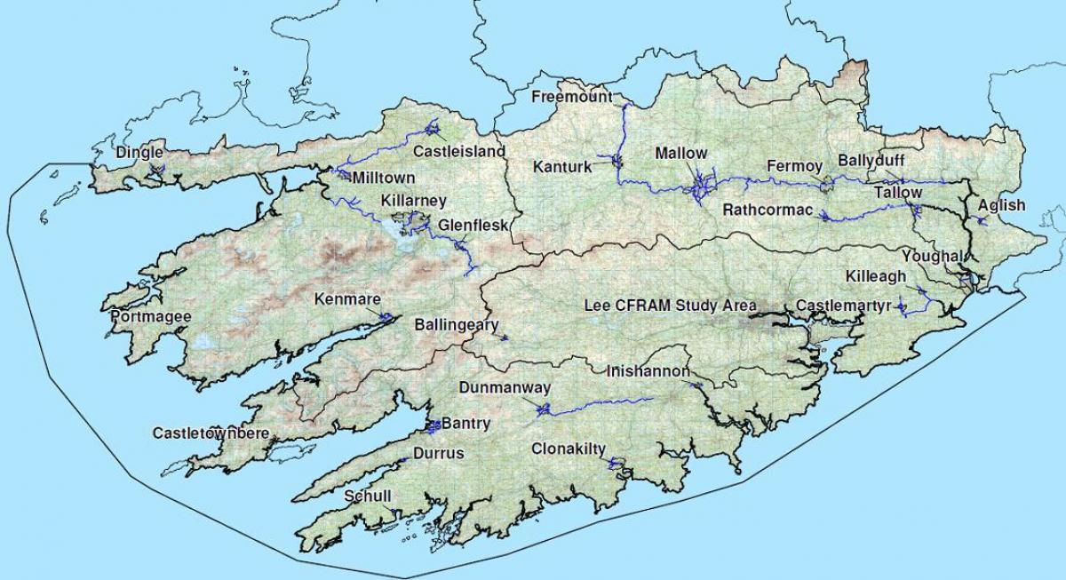 gedetailleerde kaart van west-ierland