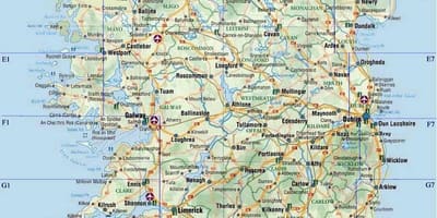 Kaart van a4 kaart van ierland