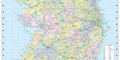 Kaart van afstand kaart van ierland