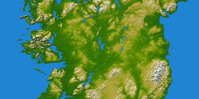 Ierland bergketens kaart