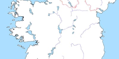 Kaart blanco kaart van ierland met rivieren