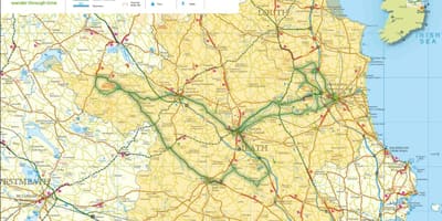 Kaart van de boyne valley ierland