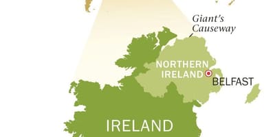 Kaart van het eiland van smaragd ierland