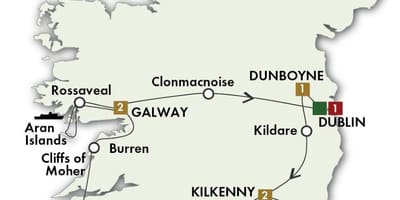 Kaart 0f ierland