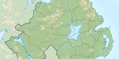 Kaart van fysieke kaart van noord-ierland