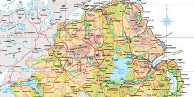Noord-ierland op kaart