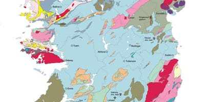 Kaart van de geologische kaart van ierland