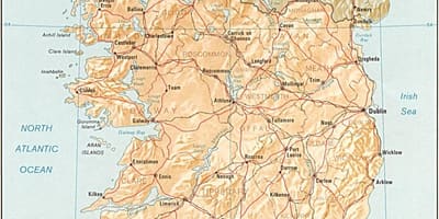 Kaart van grote kaart van ierland voor verkoop