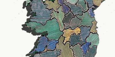 Kaart van houten kaart van ierland