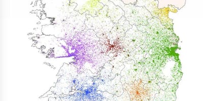 Ierland bevolkingsdichtheid kaart