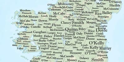 Ierland, naam op kaart