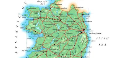 Kaart van ierland hoogte 