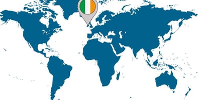 Ierland op de kaart van de wereld