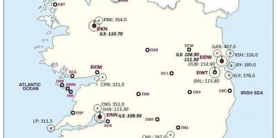Kaart van ierland tonen luchthavens