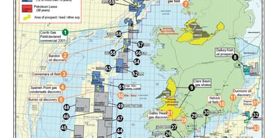 Kaart van ierland natuurlijke hulpbronnen 
