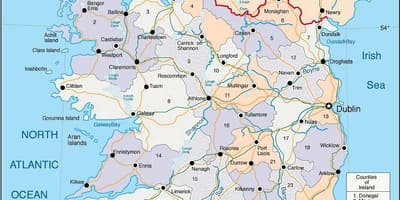 Kaart van ierland openbaar vervoer