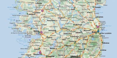 Ierland kaart reizen