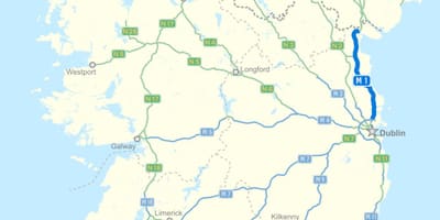 Kaart van ierland snelweg