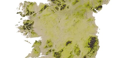 Geografische kaart van ierland