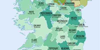Kaart van ierland en provincies