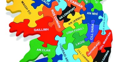 Kaart van kaart van ierland als gaeilge