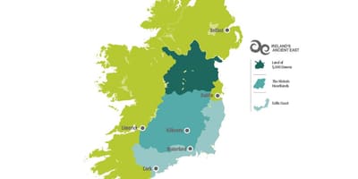 Kaart van kaart van ierland oostkust
