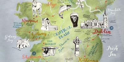 Kaart van kaart van ierland poster