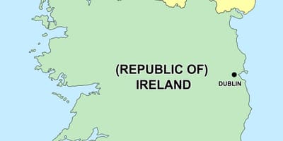  kaart van noord-ierland en de republiek ierland