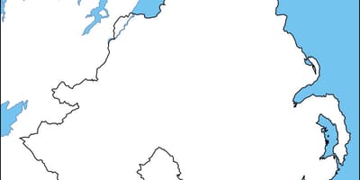 Blanco kaart van noord-ierland