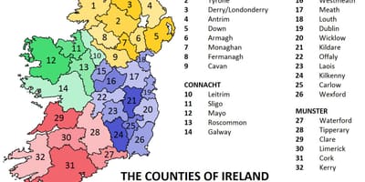 Kaart van ierland tonen provincies